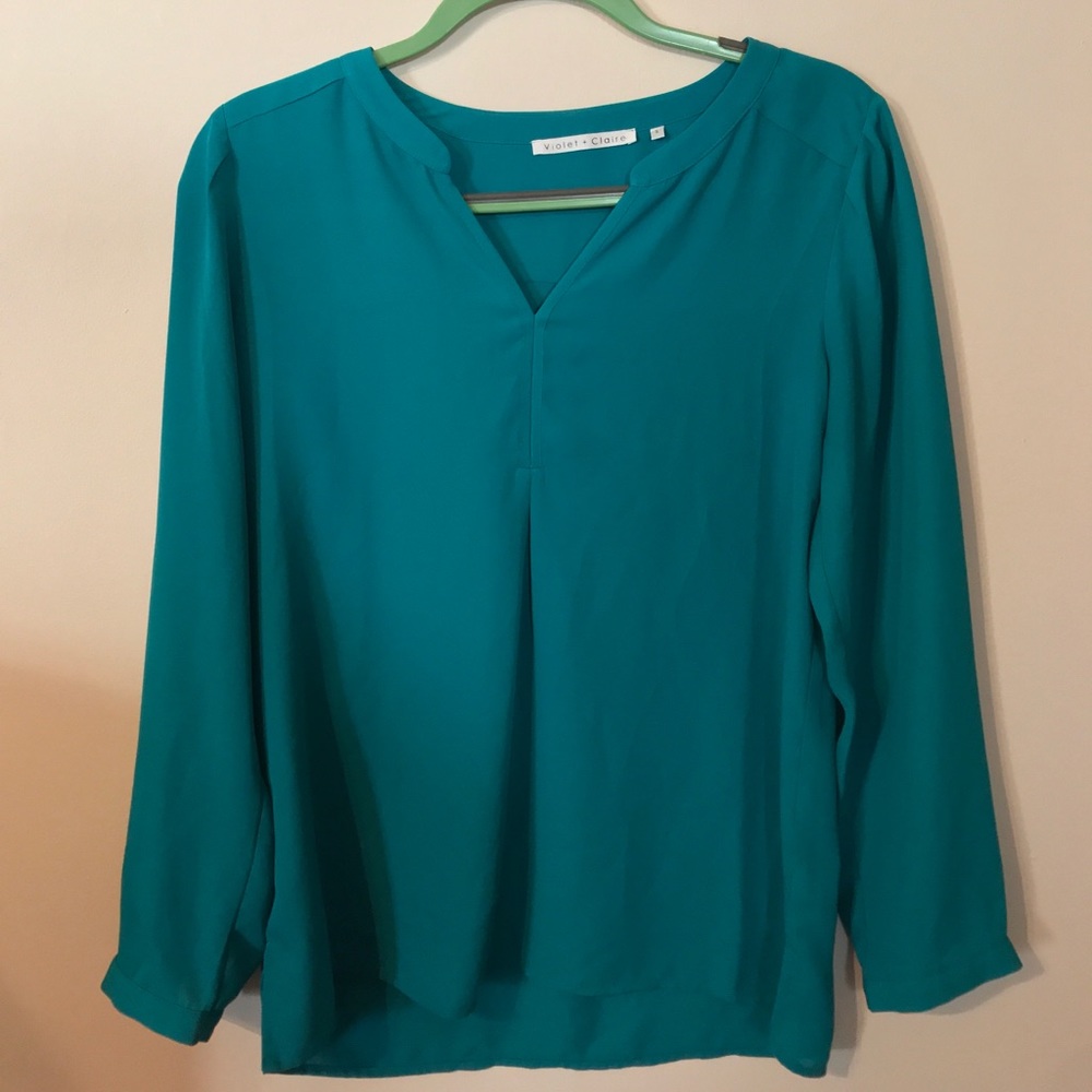 Violet and Claire turquoise blouse
